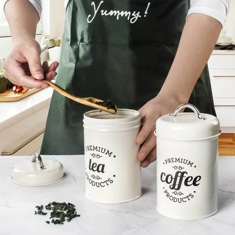 Vintage Coffee Equipment - Contenedor de Almacenamiento de Alimentos de