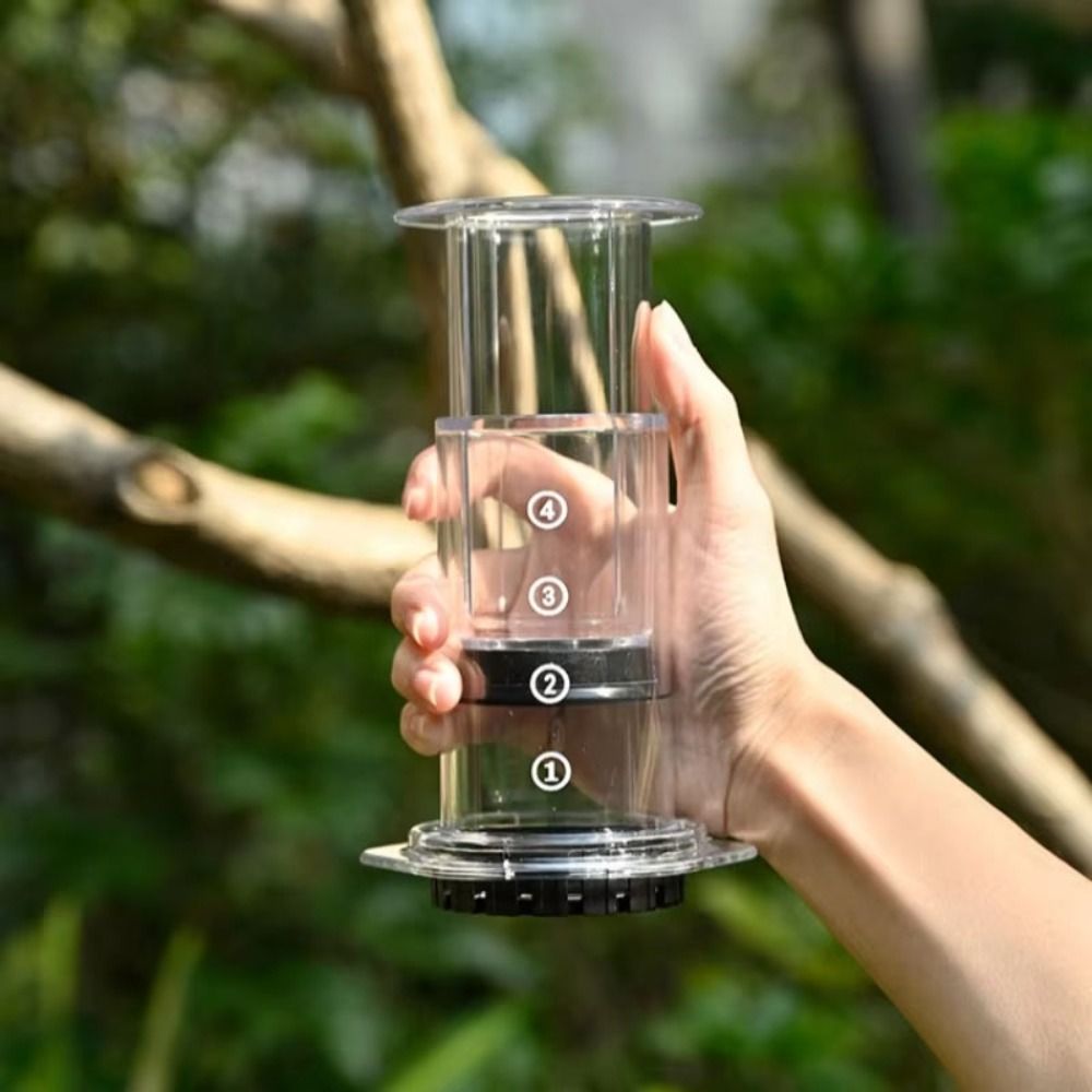 Coffee Equipment For Camping - Cafetera Portátil Estilo Francés, Antideslizante, Transparente,