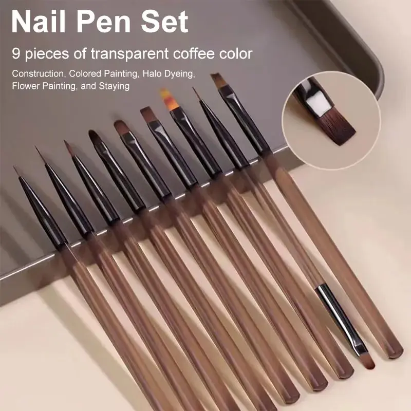 Group Head Brush - Juego de 9 pinceles para decoración
