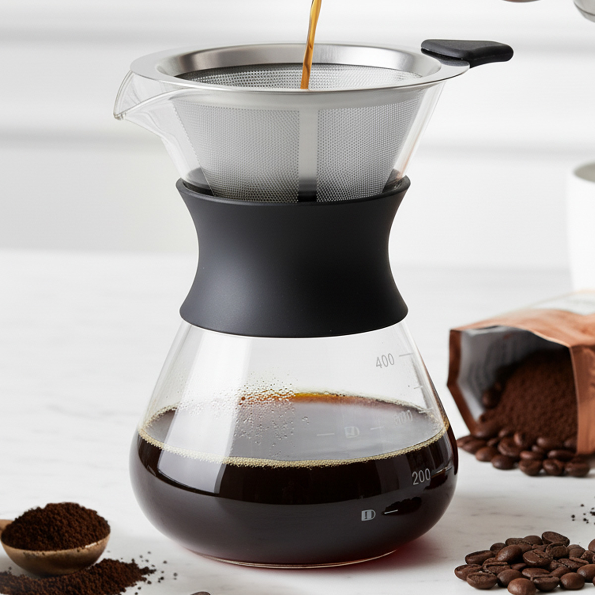 Coffee Equipment Pour Over - Leeseph-cafetera de vidrio con filtro de