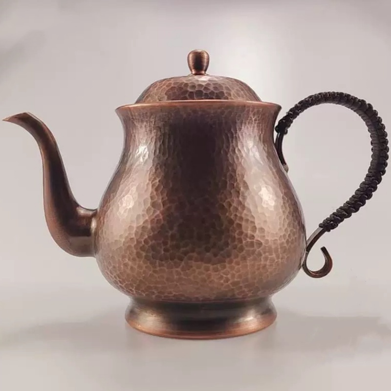 Vintage Coffee Equipment - Cafetera de cobre puro Vintage, mango