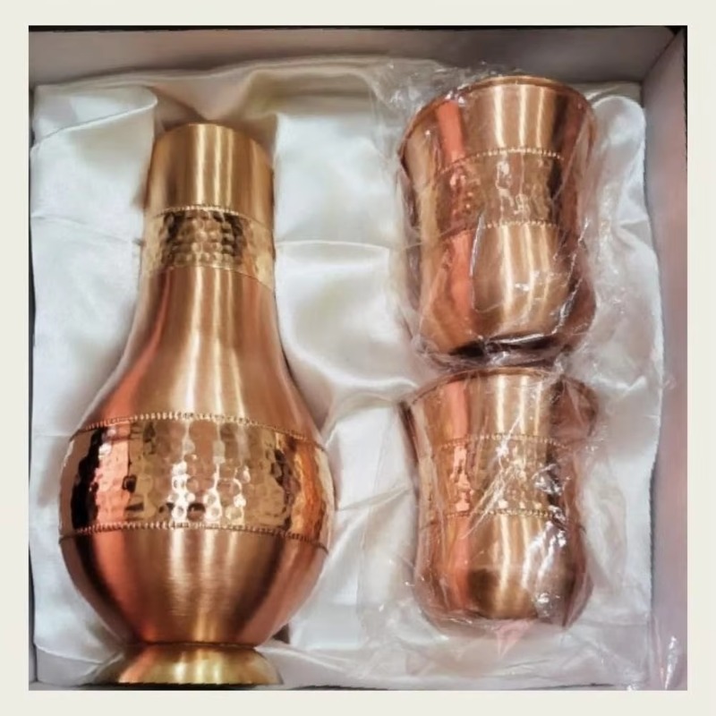 Vintage Coffee Equipment - Jarra de agua de cobre lisa