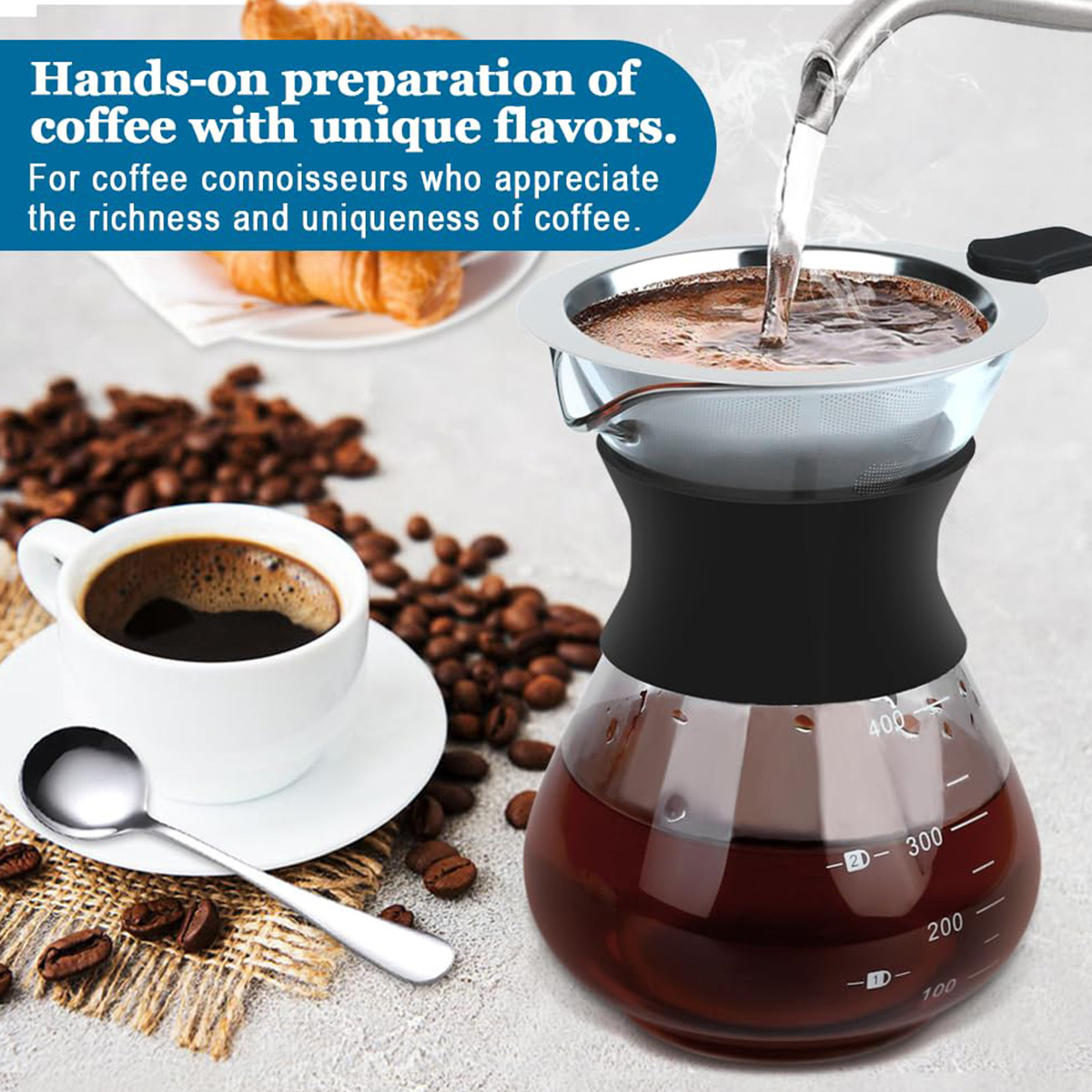 Leeseph-cafetera de vidrio con - Coffee Equipment Pour Over reseña y precio