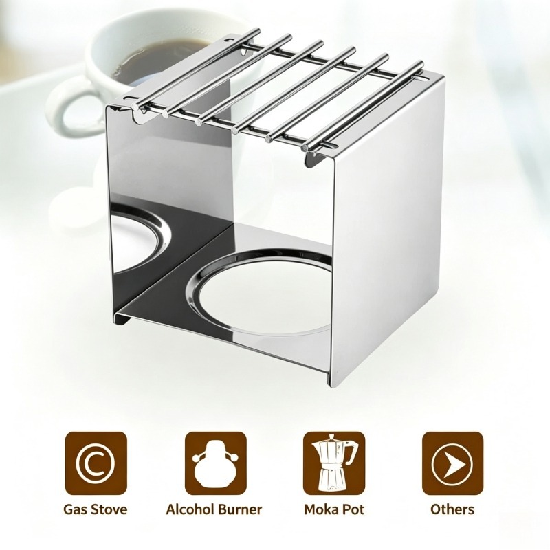 Soporte Cuadrado de Acero Inox - Coffee Equipment For Camping reseña y precio